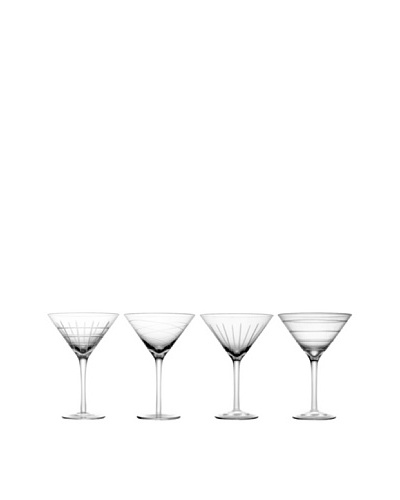 Fifth Avenue Crystal Set of 4 Medallion Martini Glasses, 16-Oz.