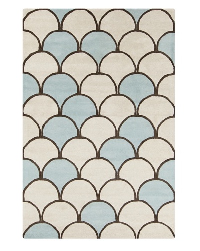 Filament Jacqueline Hand-Tufted Wool Rug, Blue/Cream, 5' x 7' 6