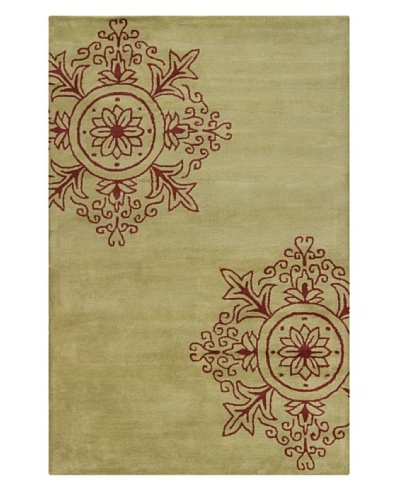 Filament Claire Hand-Tufted Rug, Burgundy/Green, 5′ x 7′ 6″