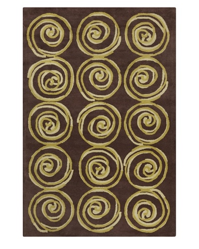 Filament Celena Hand-Tufted Wool Rug, Brown/Green, 5' x 7' 6