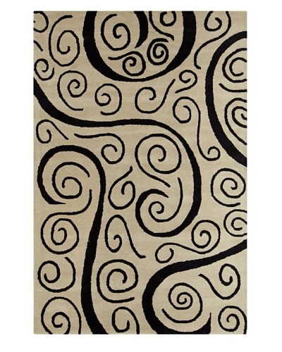 Filament Tristan Hand-Tufted Rug, Black/Off White, 5' x 7' 6