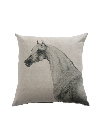 Filling Spaces Horse Profile Print Pillow, Beige