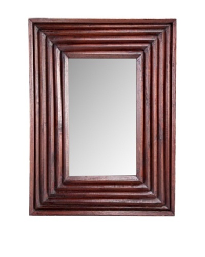 Foreign Affairs Rectangular Wood Mirror, Brown