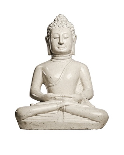 Foreign Affairs Sitting Buddha Statue, White