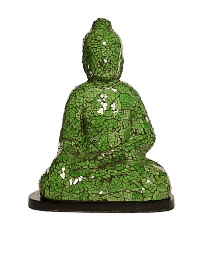 Foreign Affairs Small Sitting Buddha Lamp, Green
