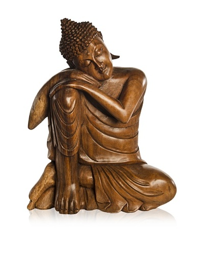 Foreign Affairs Sitting Buddha Statue, Brown