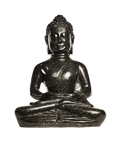Foreign Affairs Sitting Buddha Statue, Black