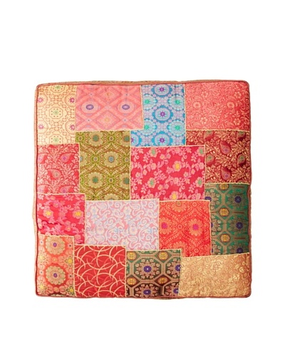 Found Objects Square Patchwork Brocade Pillow
