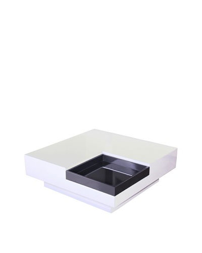 Fox Hill Trading Co. White with Dark Gray Accent Coffee Table with TrayAs You See