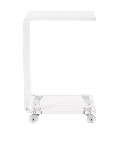 Foxhill Trading Pure Décor Acrylic C-Shape Accent Table, Clear