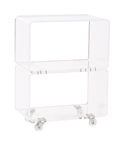 Foxhill Trading Pure Décor Acrylic Stacked Accent Table, Clear