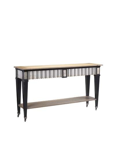French Heritage Le Mont Console Table, Charcoal and Silver