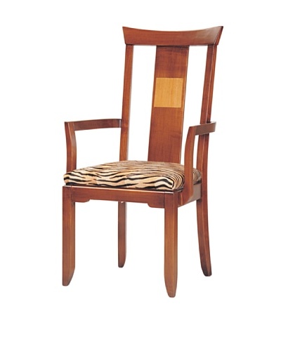 French Heritage Samurai Side Chair, Black with Tiger Fabric