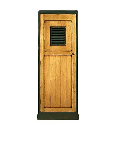 French Heritage Country Club Golf Locker, Antique Cherry with English Green