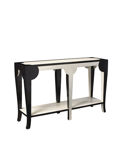 French Heritage Bellevue Curved Console, Black/White