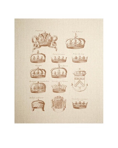 French Linen Collection Antique Crowns Tapestry