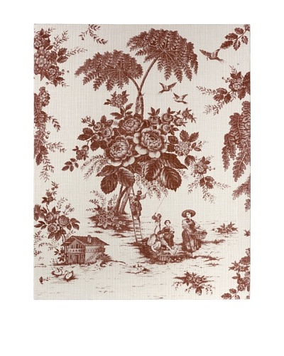 French Linen Collection Red Toile Tapestry