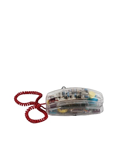 FunFX Vintage Telephone, Clear/Red