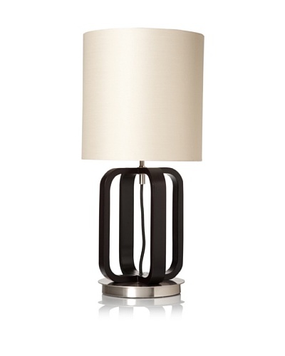 Nova Lighting Cruz Table Lamp, Dark Brown/Silver/Tan