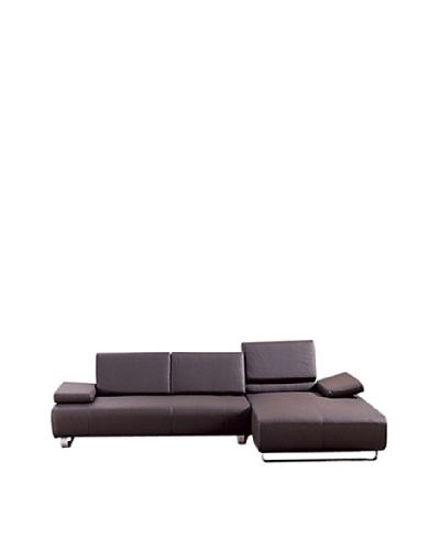Furniture Contempo Emotion Right-Side Sectional Chaise, Chocolate/Silver