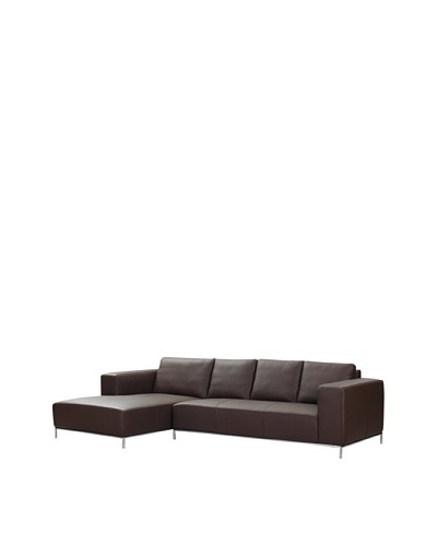 Furniture Contempo Dana Left Sectional Chaise, Chocolate