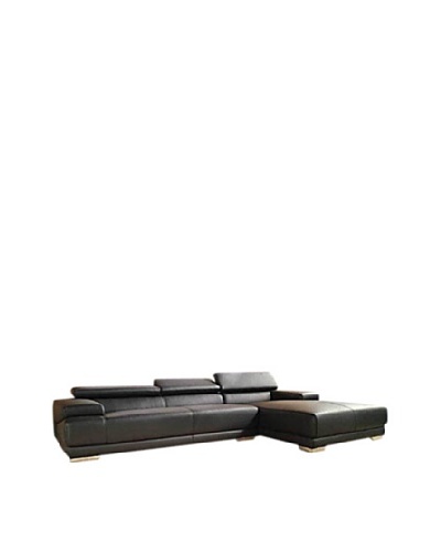 Furniture Contempo Melody Right-Side Sectional Chaise, Black/Silver