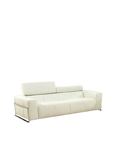 Furniture Contempo Nalah Sofa, White/Silver