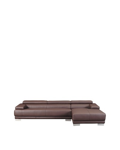 Furniture Contempo Melody Right-Side Sectional Chaise, Chocolate/Silver