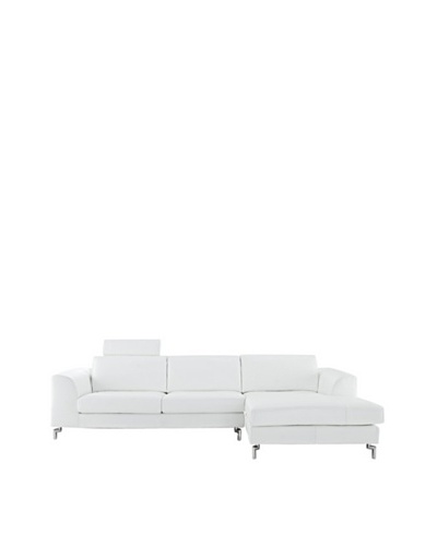 Furniture Contempo Angela Sectional, White/Silver