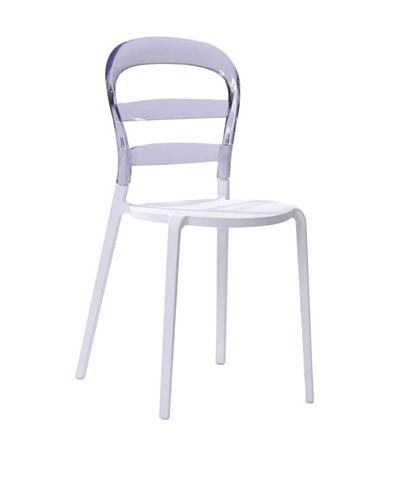 Furniture Contempo Cosmo Chair, White/Clear