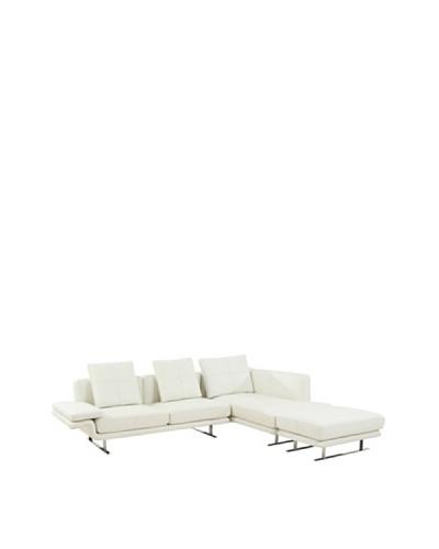 Furniture Contempo Savoy Sectional, White/Silver