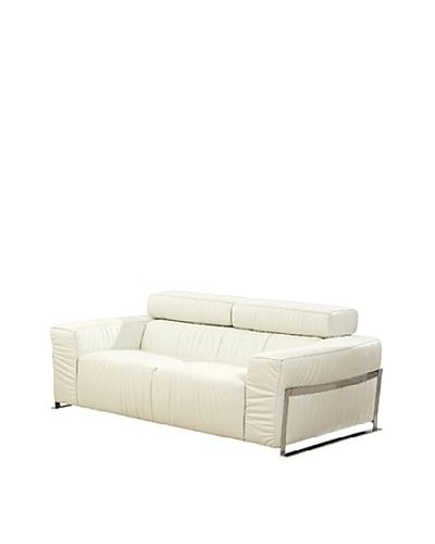 Furniture Contempo Nalah Loveseat, White/Silver