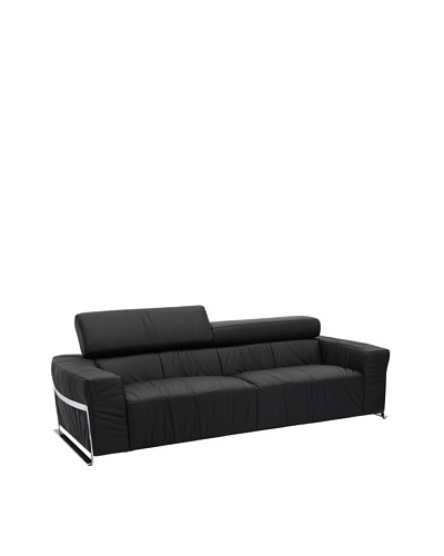 Furniture Contempo Nalah Sofa, Black/Silver