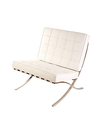 Furniture Contempo Barry Chair, White/Silver