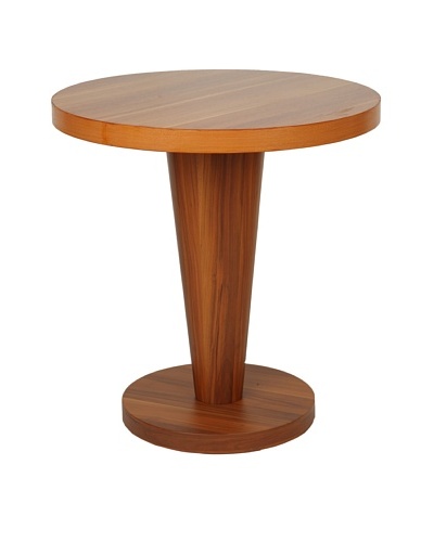 Furniture Contempo Basil Round Side Table, Walnut Veneer