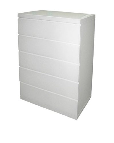 Furniture Contempo Anna Chest of Drawers, High Gloss White