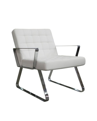 Furniture Contempo Century Chair, White/Silver