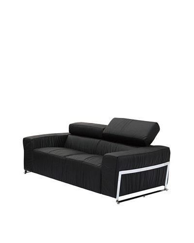 Furniture Contempo Nalah Loveseat, Black/Silver