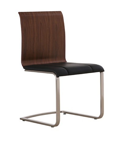 Furniture Contempo Lizz Chair, Chocolate/Silver