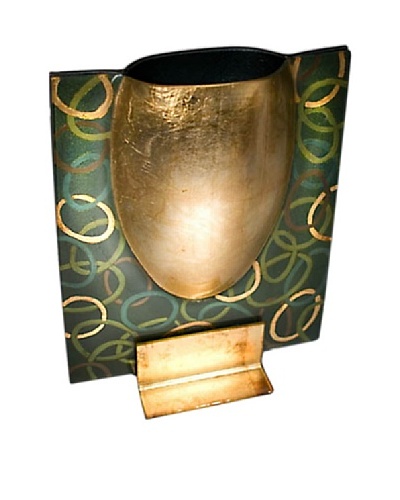 FusionZ Rectangular Bowl Vase [Gold/Green]