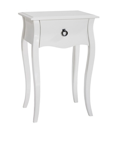 Gallerie Décor Lido Single-Drawer Accent Table, White
