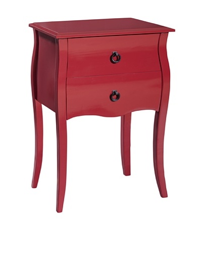 Gallerie Décor Lido Double-Drawer Accent Table, Red