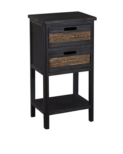 Gallerie Décor Bali Two-Drawer Accent Table, Espresso