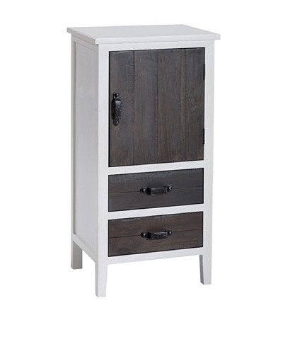 Gallerie Décor Adirondack One-Door Two-Drawer Accent Cabinet, White