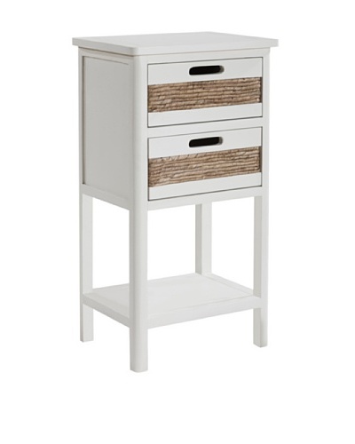 Gallerie Décor Bali Two-Drawer Accent Table, White