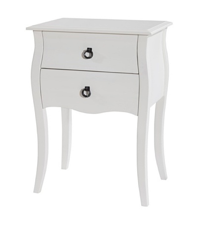 Gallerie Décor Lido Double-Drawer Accent Table, White