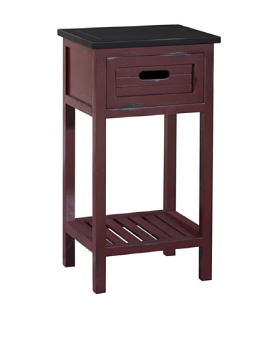 Gallerie Décor Shoreham One-Drawer Accent Table, Red
