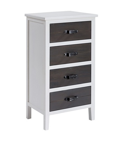 Gallerie Décor Adirondack Four-Drawer Accent Cabinet, White