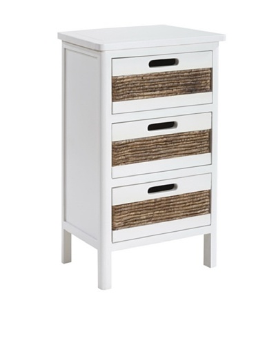 Gallerie Décor Bali Three-Drawer Cabinet, WhiteAs You See