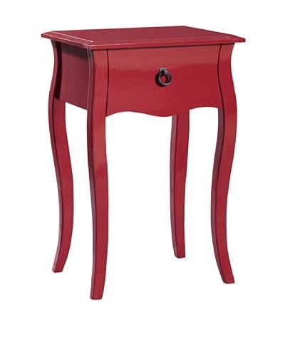 Gallerie Décor Lido Single-Drawer Accent Table, Red